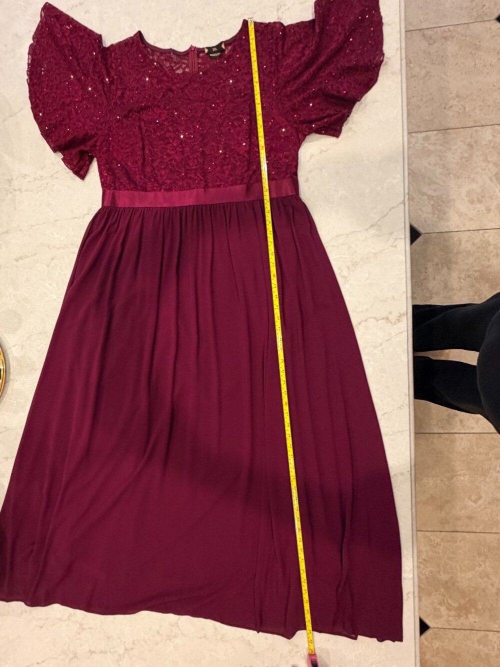 Miusol Wine Colored Evening Gown - Picture 5 of 8